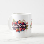 ベリパーソナライズされたーフローラ名マグ – Madison コーヒーマグカップ (正面左)