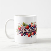 ベリパーソナライズされたーフローラ名マグ – Madison コーヒーマグカップ (左)