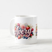 ベリパーソナライズされたーフローラ名MAG - Avery コーヒーマグカップ (正面左)
