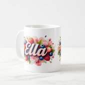 ベリパーソナライズされたーフローラ名MAG - Ella コーヒーマグカップ (正面左)