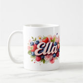ベリパーソナライズされたーフローラ名MAG - Ella コーヒーマグカップ (左)