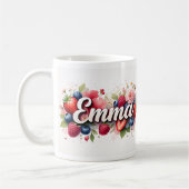ベリパーソナライズされたーフローラ名MAG - "Emma" コーヒーマグカップ (左)
