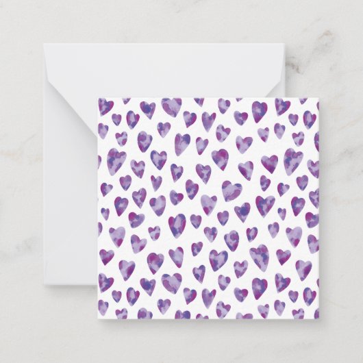 ベリペリ水色ハート ノートカード (正面)