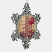 ベリボネドホリデーキャンドル スノーフレークピューターオーナメント (左)