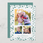 ベリメリーー3フォトクリスマスグリーンフラットカード シーズンカード (正面/裏面)