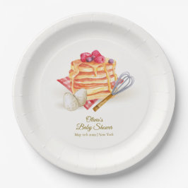 ベリモダンーパンケーキ卵ウィスクエンドブランチ赤ちゃんシャワー ペーパープレート