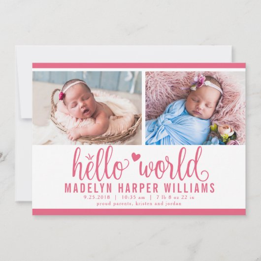 ベリモダンーピンクハローワールドフォトコラージュ 案内状 (正面)