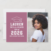 ベリモダンーピンク写真卒業パーティー 招待状 (正面)