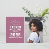 ベリモダンーピンク写真卒業パーティー 招待状 (スタンド正面)