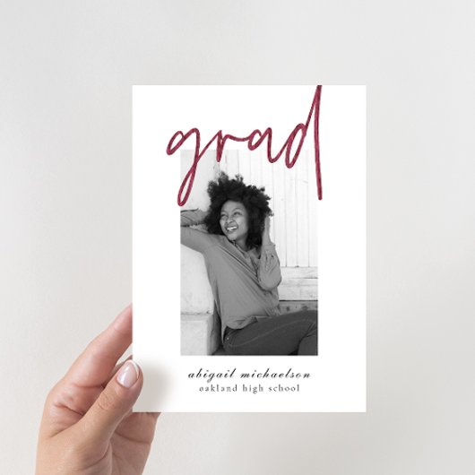 ベリモダンーフェイク金ゴールドドット写真卒業パーティー 招待状