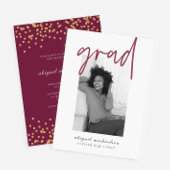 ベリモダンーフェイク金ゴールドドット写真卒業パーティー 招待状