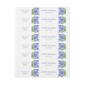 ベリモダンーブルーアイリスフローラ結婚式招待状 ラップアラウンド宛名ラベル (シート)