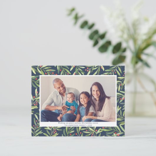 ベリモダンー緑の青いクリスマスの写真 シーズンポストカード (スタンド正面)