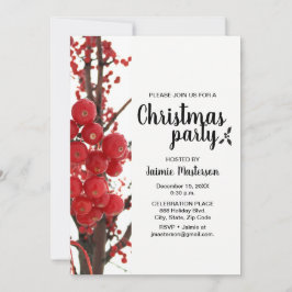 ベリモダンー、赤、クリスマスパーティの招待状 招待状