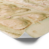 ベリルの町と城塞の地図 ポスター (角)