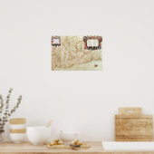 ベリルの町と城塞の地図 ポスター (キッチン)