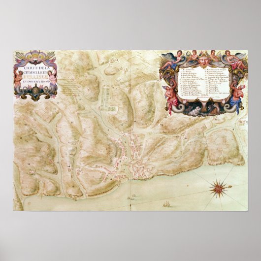 ベリルの町と城塞の地図 ポスター (正面)