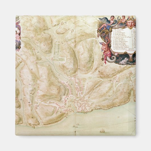 ベリルの町と城塞の地図 マグネット (正面)