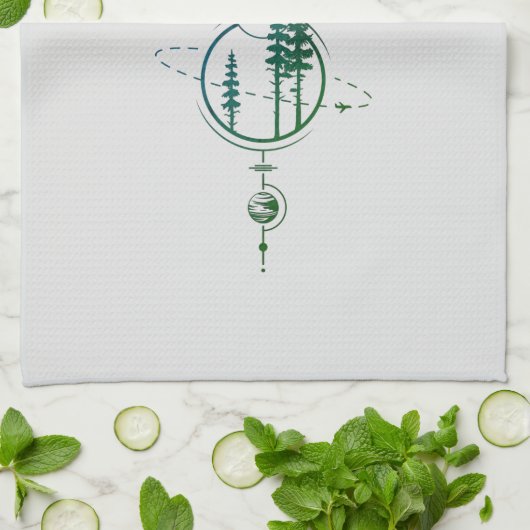 ベリンガムワシントン幾何学樹木 キッチンタオル (折り畳み)