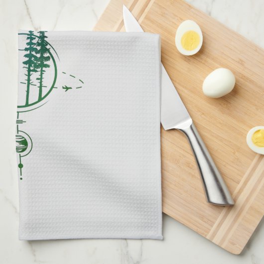ベリンガムワシントン幾何学樹木 キッチンタオル (四つ折り)