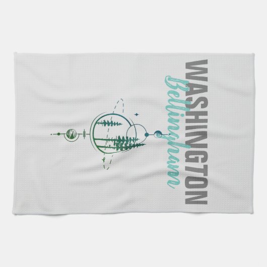 ベリンガムワシントン幾何学樹木 キッチンタオル (横)