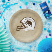 ベリンギア大学サッカーヘルメット ペーパープレート (パーティー)