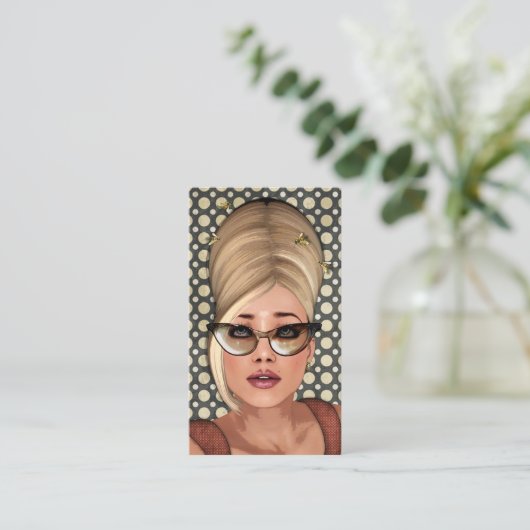 ベリンダのミツバチの巣のレトロのシックな社会的なプロフィールカード 名刺 (スタンド正面)