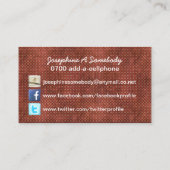 ベリンダのミツバチの巣のレトロのシックな社会的なプロフィールカード 名刺 (裏面)