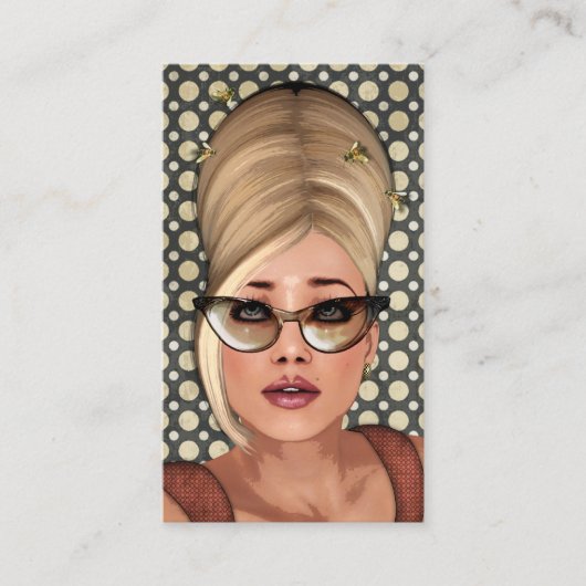 ベリンダのミツバチの巣のレトロのシックな社会的なプロフィールカード 名刺 (正面)