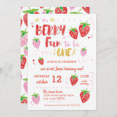 ベリーおもしろいはONEの最初の誕生日パーティー 招待状 (正面/裏面)