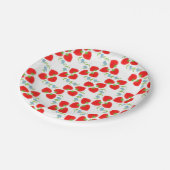 ベリーかわいいイチゴの果実と花 ペーパープレート (アングル)