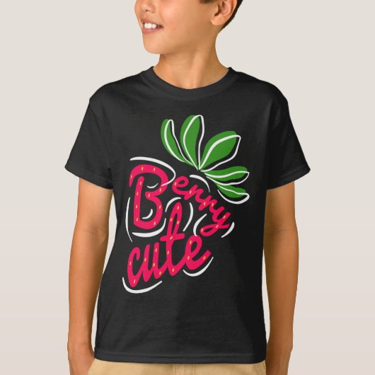 ベリーかわいいイチゴの果物好き Tシャツ (正面)