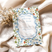 ベリーかわいらし赤面ブライダルシャワー 招待状