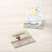 ベリーとガーランズの農家のクリスマス スクエアペーパーコースター (インサイチュ)