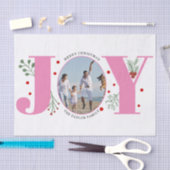 ベリーとピンクの喜びクリスマスフォト 薄葉紙 (クラフト)