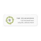 ベリーとブライト |ホリデーモノグラム差出人住所 ラベル (正面)