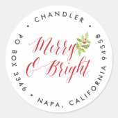 ベリーとブライト |休日の差出人住所 ラウンドシール (正面)