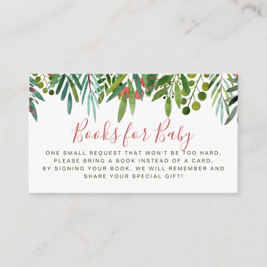 ベリーとブランチ冬の赤ちゃんシャワーブックリクエスト エンクロージャーカード (正面)
