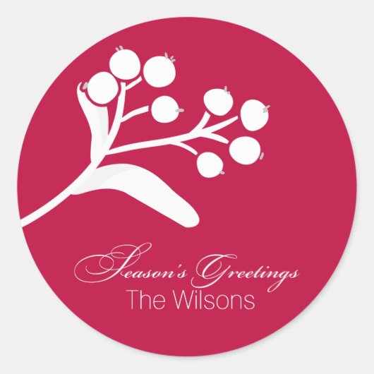 ベリーとブランチHoliday Wishesスタンプ ラウンドシール (正面)