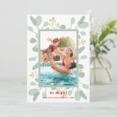 ベリーとユーカリのクリスマスフォト シーズンカード (スタンド正面)