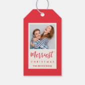 ベリーと松のクリスマスフォトギフトラベル ギフトタグ (正面)