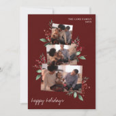 ベリーと緑とブルゴーニュのフォトコラージュ シーズンカード (正面)