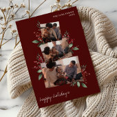 ベリーと緑とブルゴーニュのフォトコラージュ シーズンカード