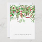 ベリーと緑のクリスマスホリデーカード 招待状 (裏面)