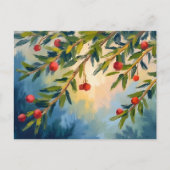 ベリーと緑 | メリークリスマス シーズンポストカード (正面)