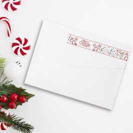 ベリーと葉ズメリークリスマス ラップアラウンドラベル