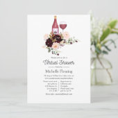 ベリーと赤面ワインをテーマにしたバーチャルブライダルシャワー 招待状 (スタンド正面)