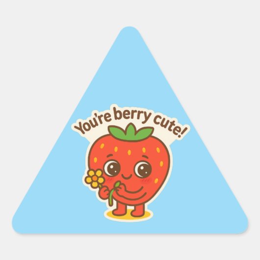 ベリーのかわいいボタン 三角形シール (正面)