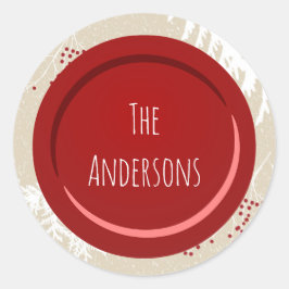 ベリーのクリスマス名 ラウンドシール