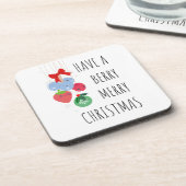 ベリーのメリークリスマスを過ごす – かわいい果実 コースター (左側)